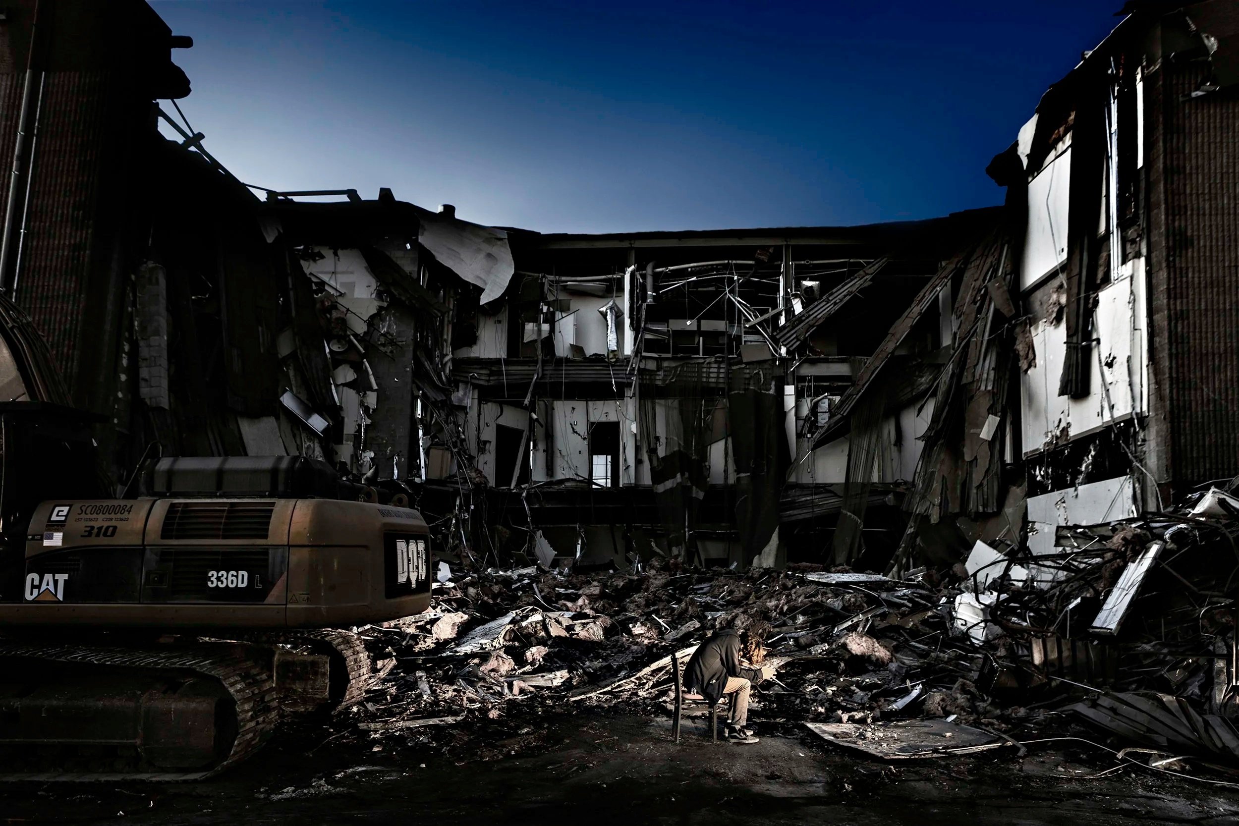 Illumination, photograph by Wayne Rainey: demolition debris on Roosevelt Row, Phoenix