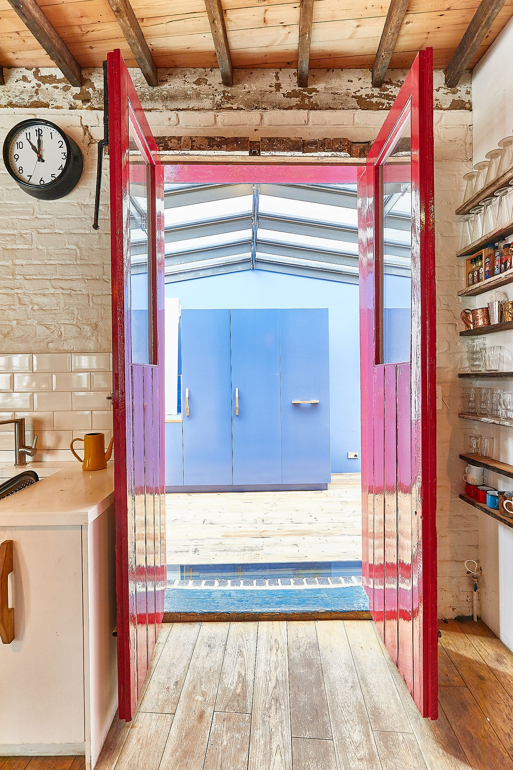 Entrance from the house's kitchen into the new extension