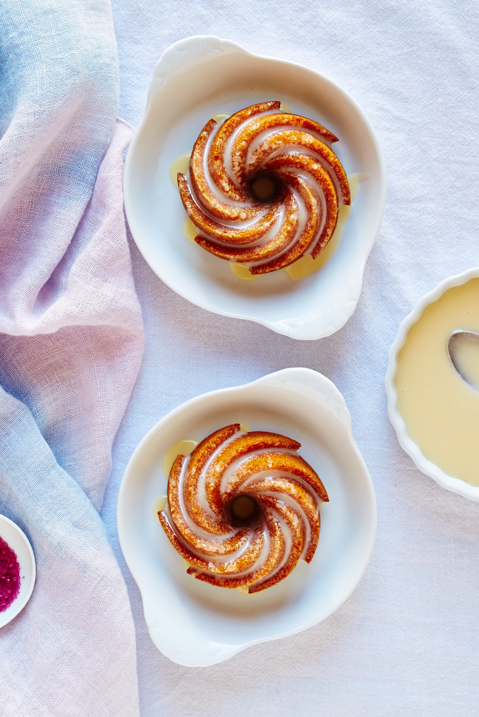 Clementine Bundt Cakes with Creme Fraiche Glaze (GF, V)