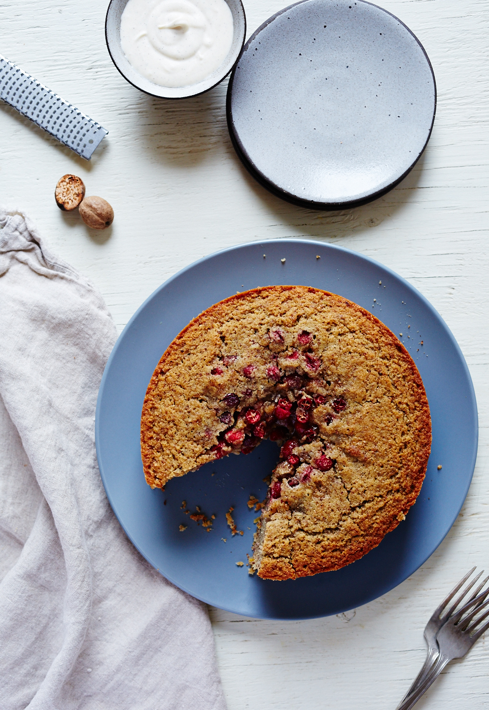 Toasted Fennel, Citrus & Cranberry Cake (GF, V)