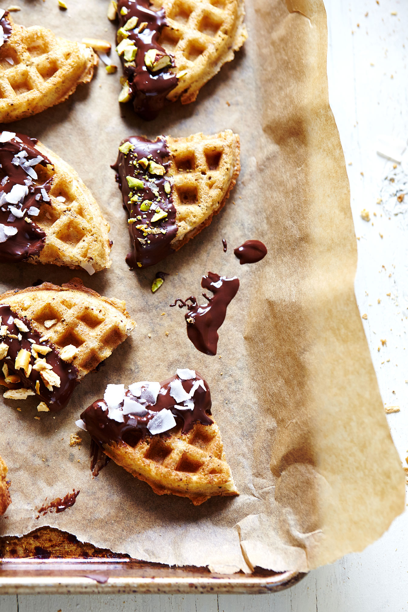 Chocolate-Covered Waffle Bites (GF, V) 