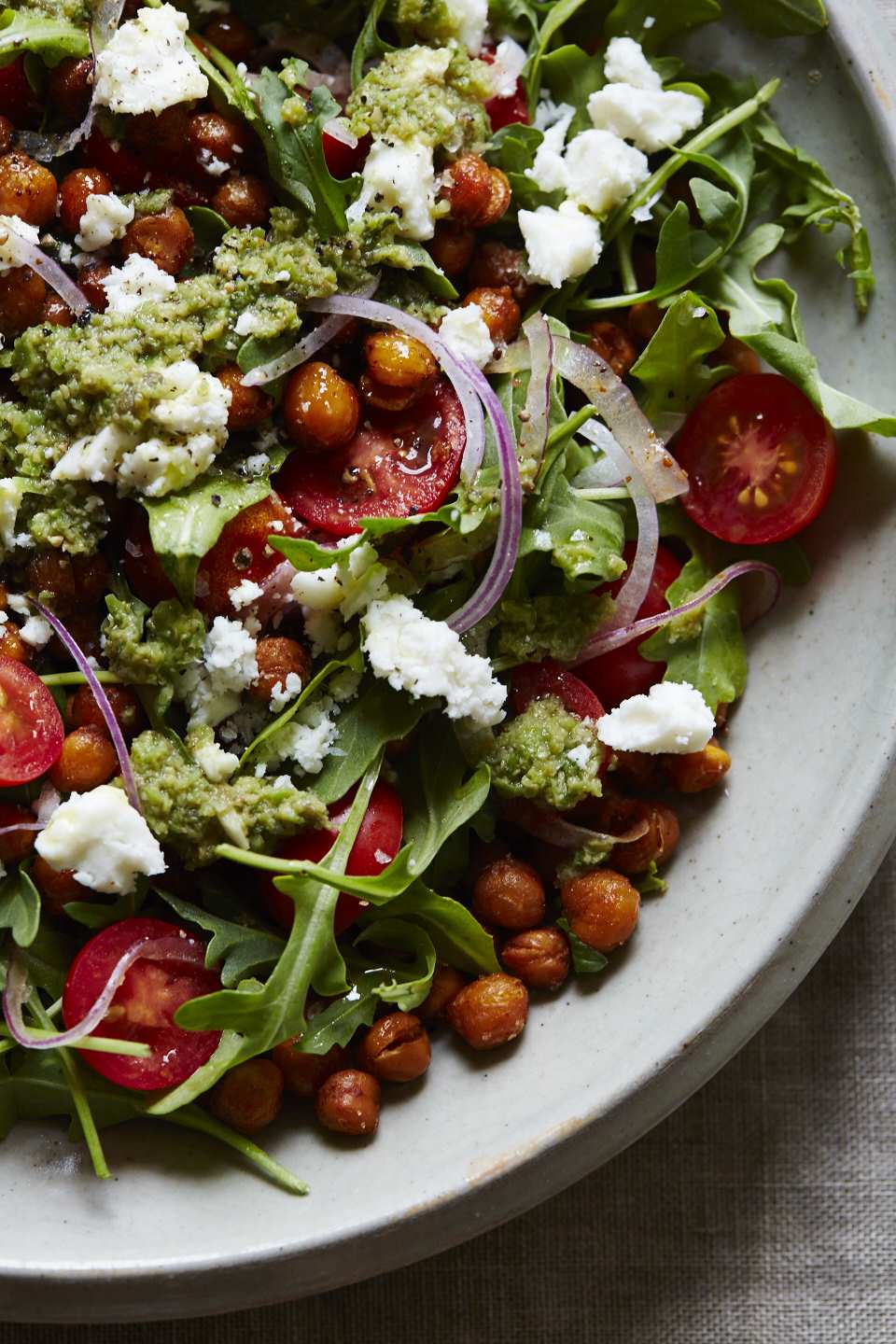 Roasted Chickpea Bowl with Green Olive Tapenade (GF, V)