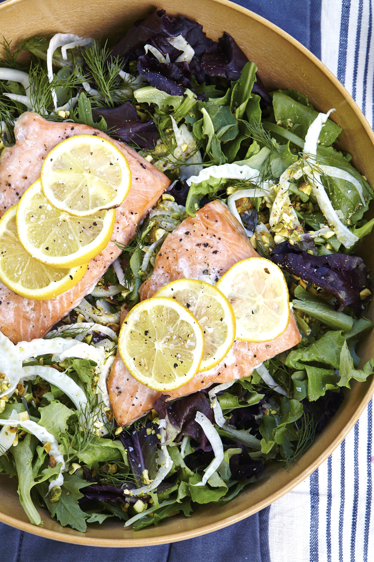 Salmon Salad w/ Fennel, Pistachio & Celery Vinaigrette (GF, DF)