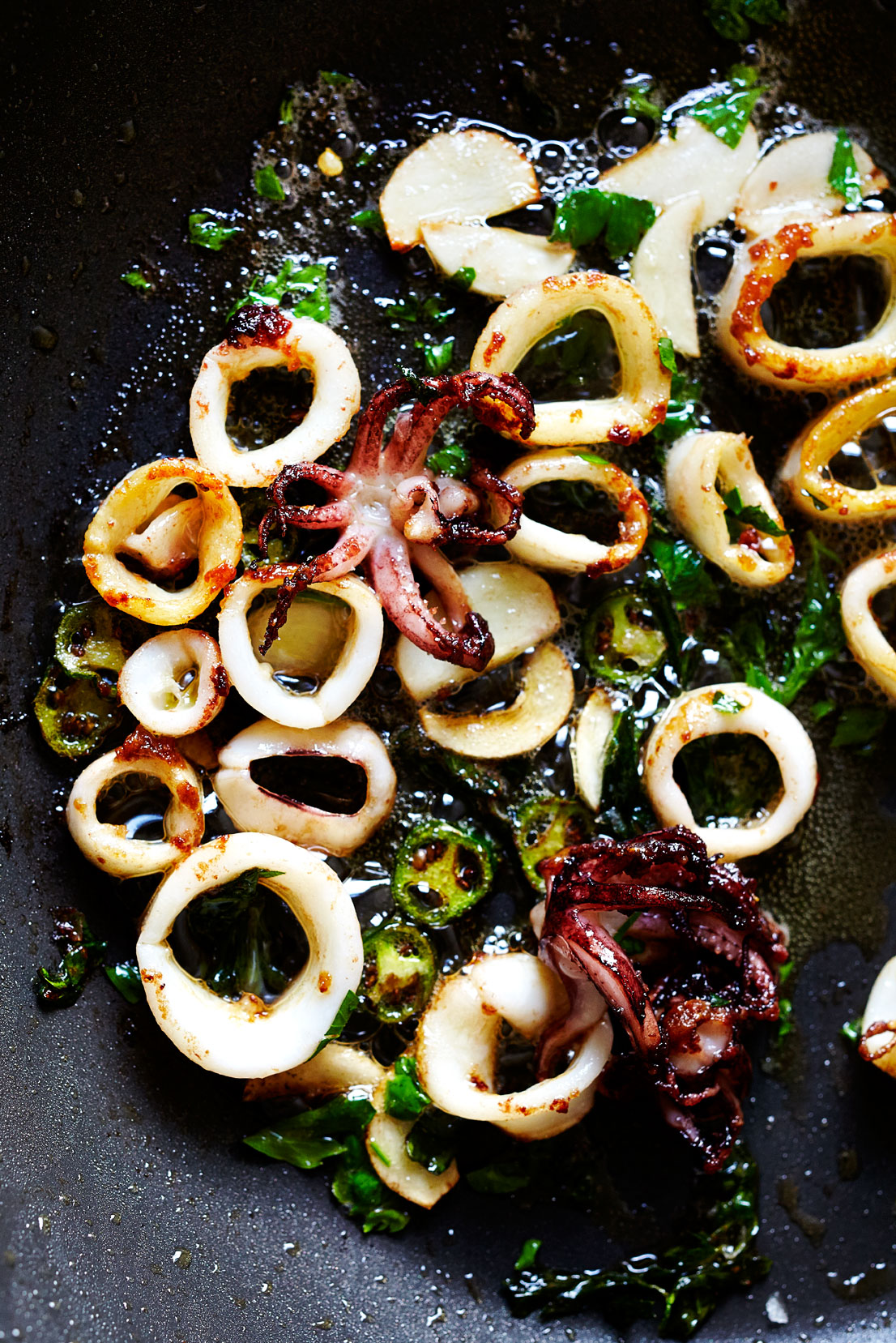 Seared Squid with Serrano & Lime (GF, DF)