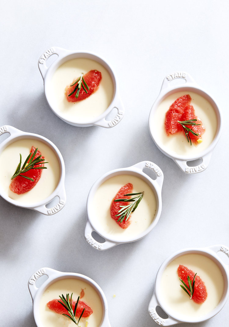 Creme Fraiche Panna Cotta & Ginger-Poached Grapefruit (GF, V)