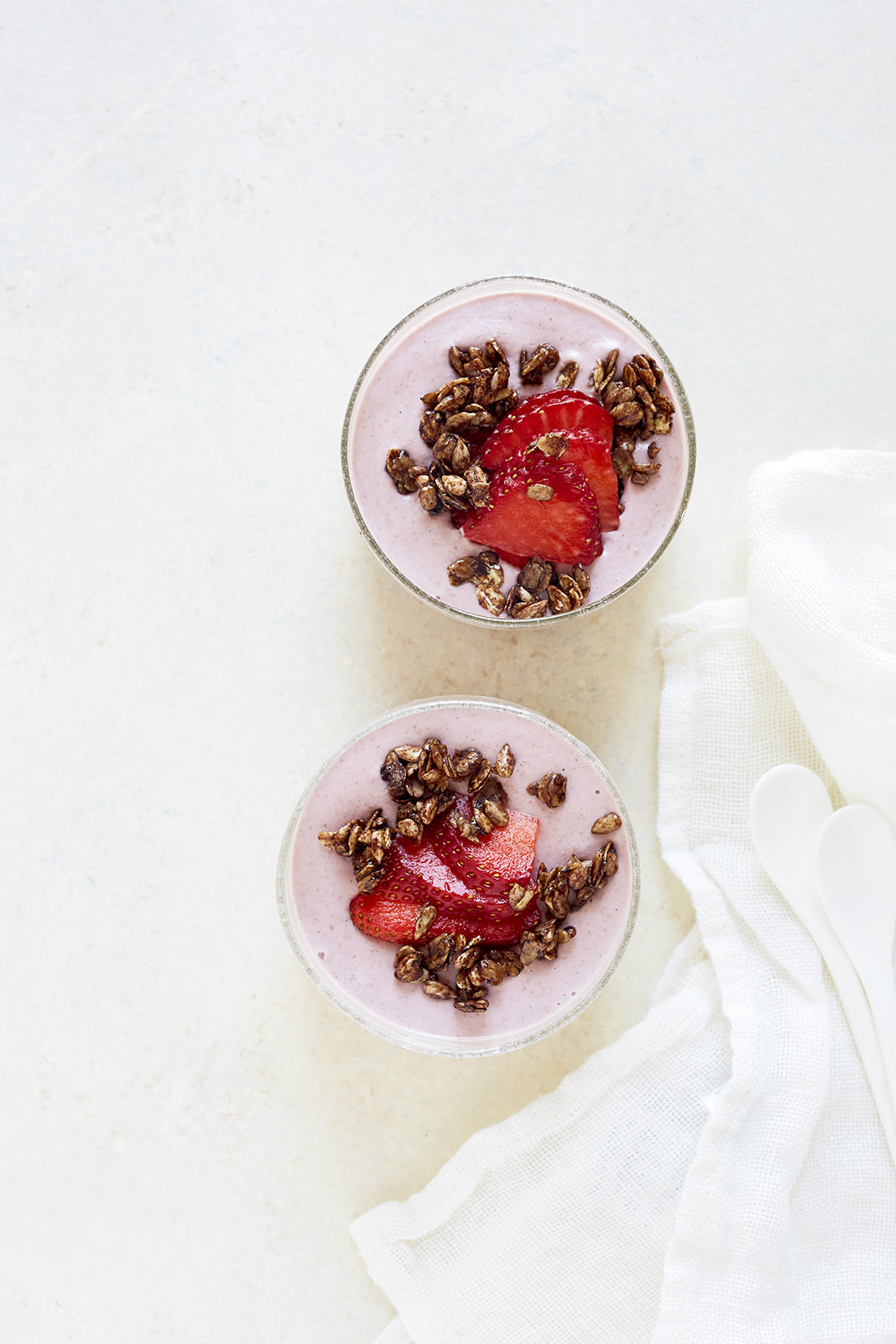Strawberry Buckwheat Porridge & Cocoa Crispies (GF, V+)