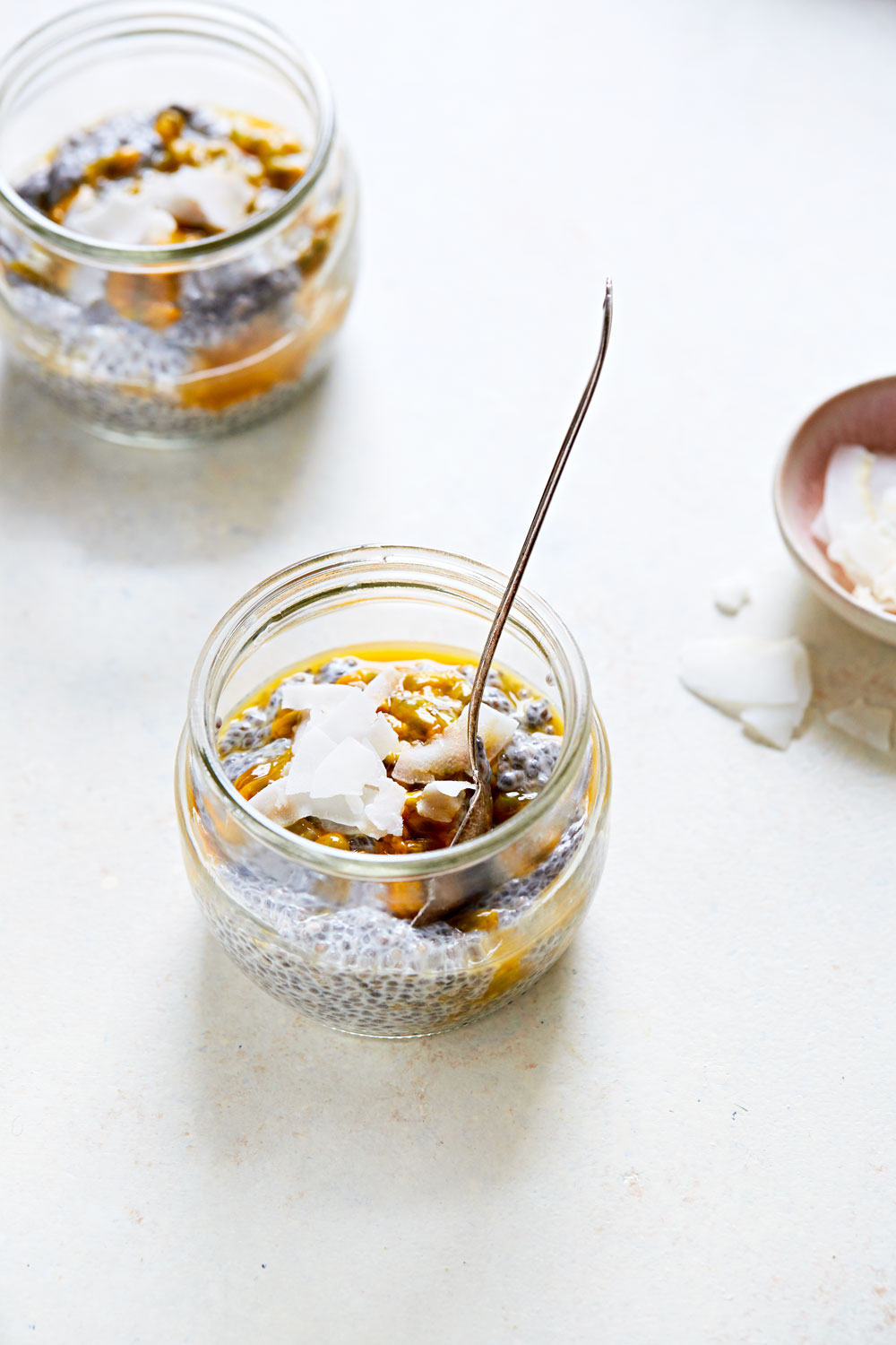 Creamy Coconut & Passion Fruit Chia Pudding (GF, V+)