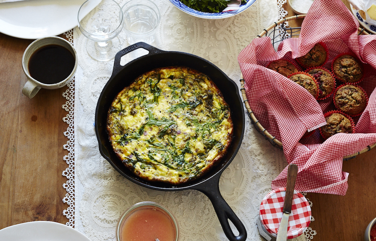 Pistachio Pesto & Goat Cheese Frittata (GF, V)