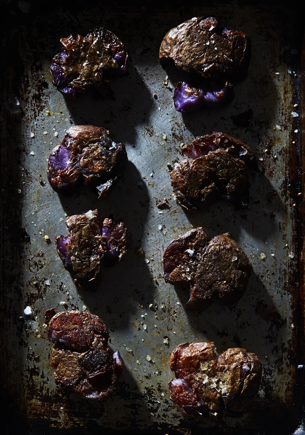 SMASHED PURPLE POTATOES WITH SUNFLOWER & SUMACSPICED DUKKAH — SK