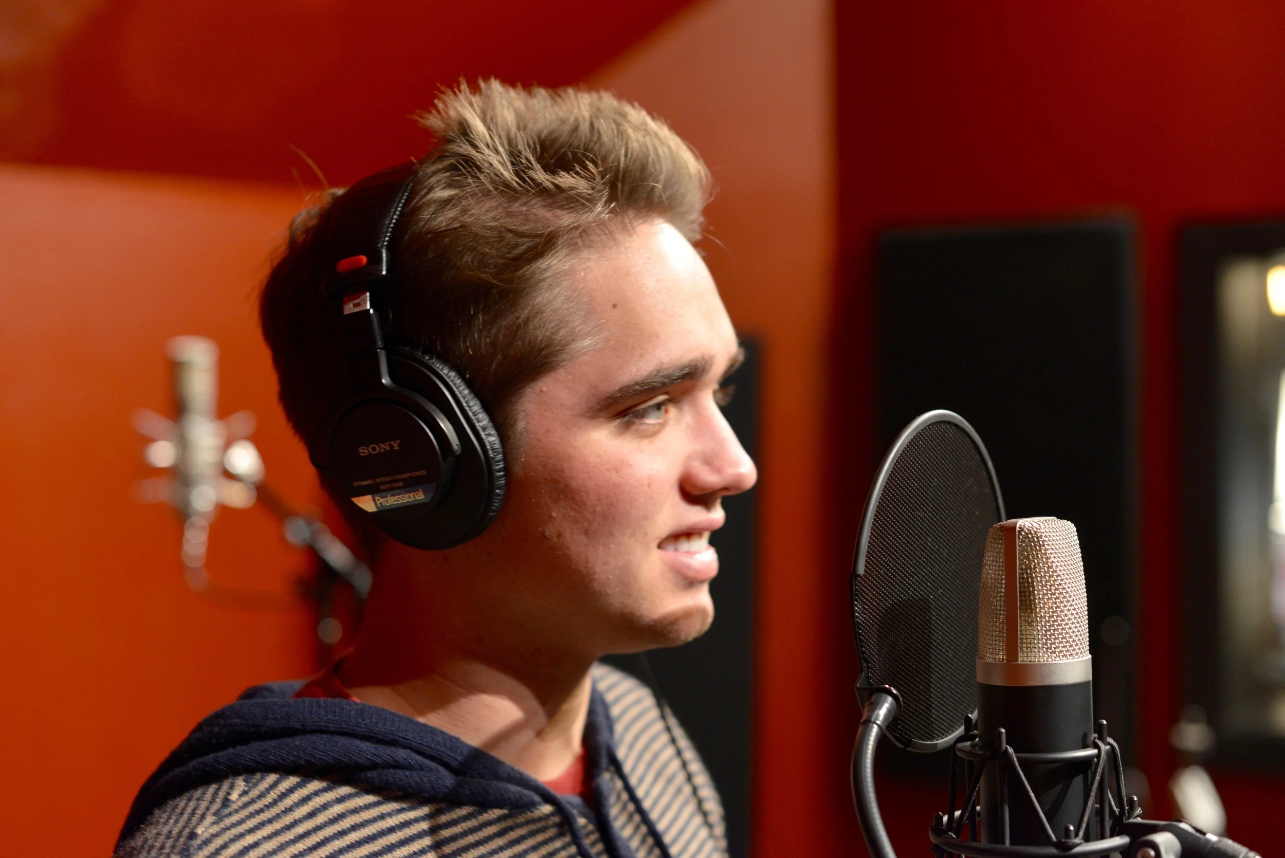 Trey O'Dell Tracking Vocals in the Live Room at Haxton Road Studios