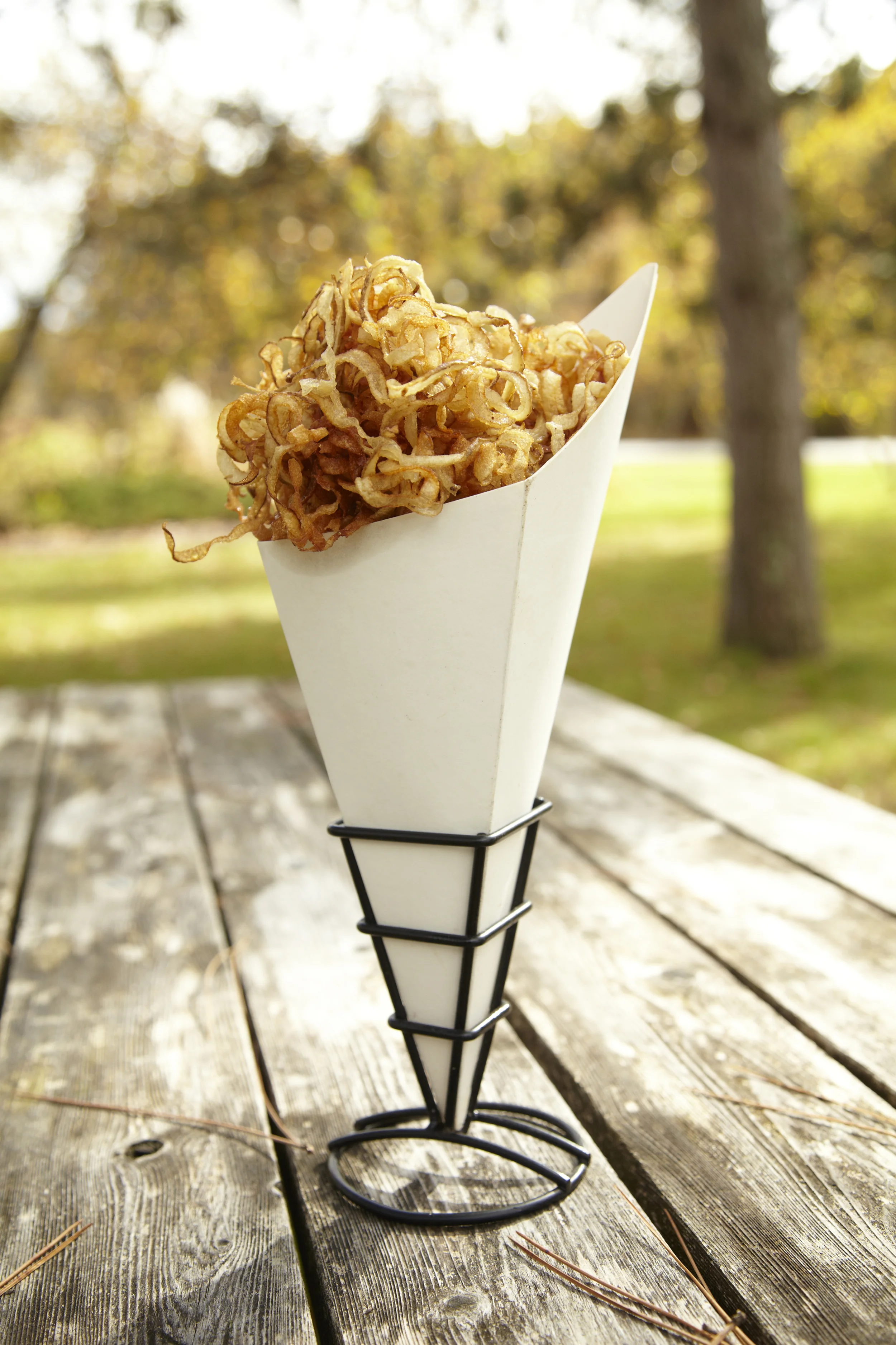 Vital Eats spiral cut french fries served at the Spa City farmers market in Saratoga Springs, NY
