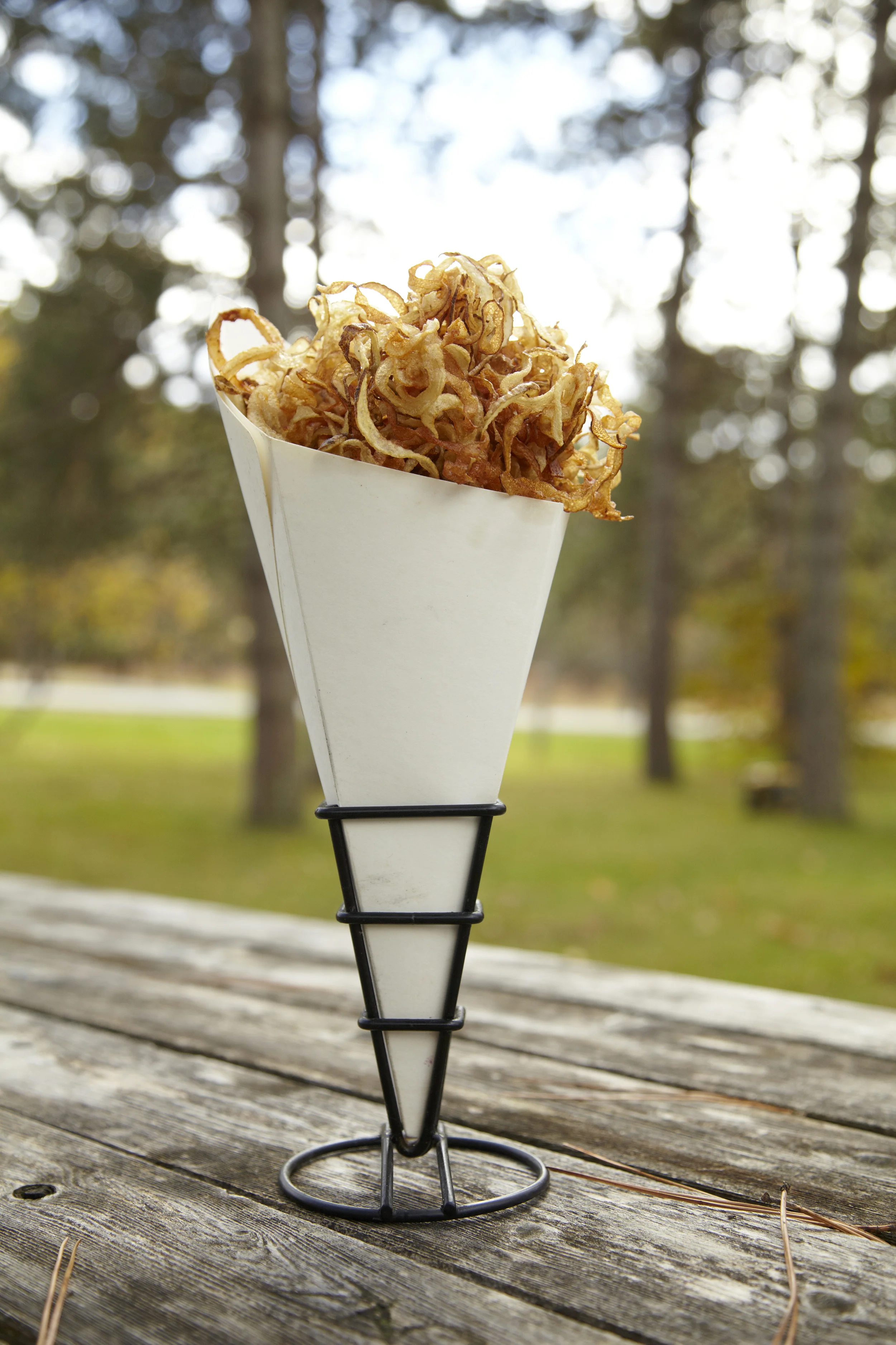 Vital Eats spiral cut french fries served at the Spa City farmers market in Saratoga Springs, NY