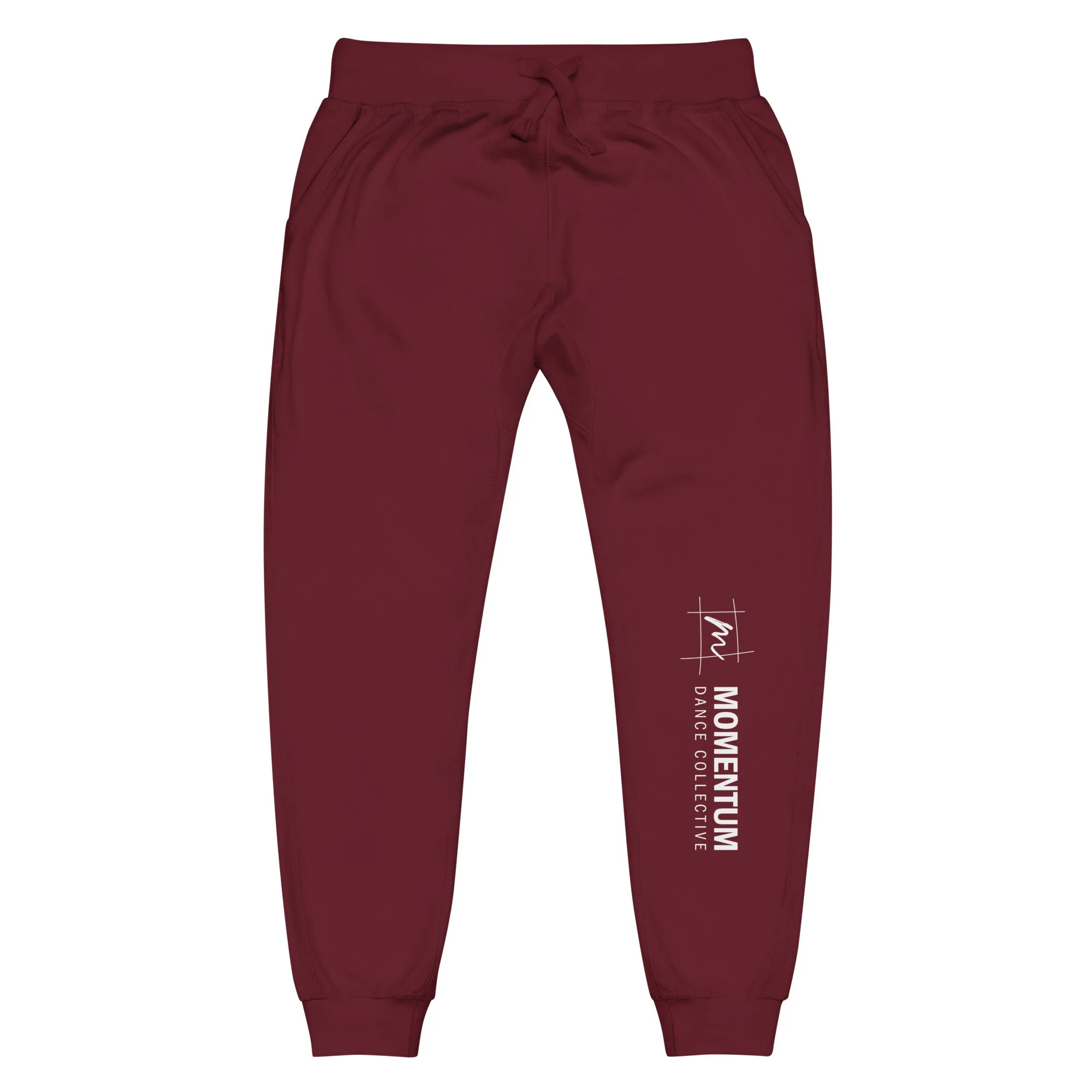 unisex-fleece-sweatpants-maroon-front-68ae6a6cede3b.jpg