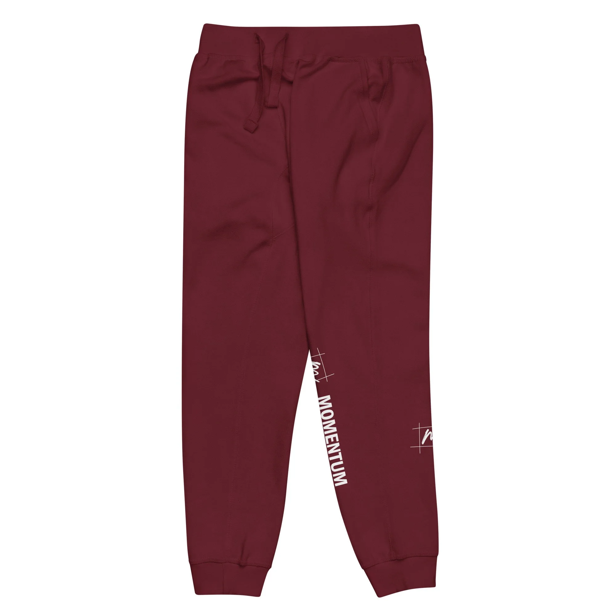 unisex-fleece-sweatpants-maroon-front-left-68ae6a6cee50a.jpg