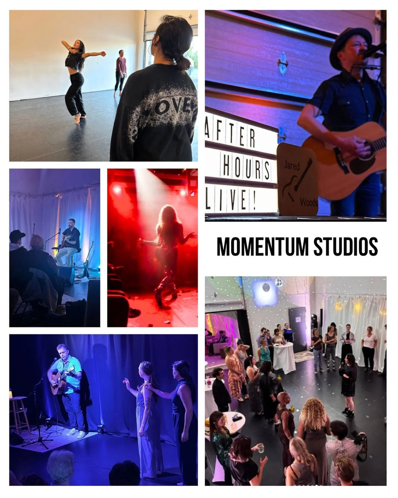 This space holds a lot. 
Rehearsals. Live music. Poetry. Comedy. Conversations.

It&rsquo;s the home of Momentum dancers and where we create but its also much more. From residencies to classes, performances to gatherings like After Hours, this is mor