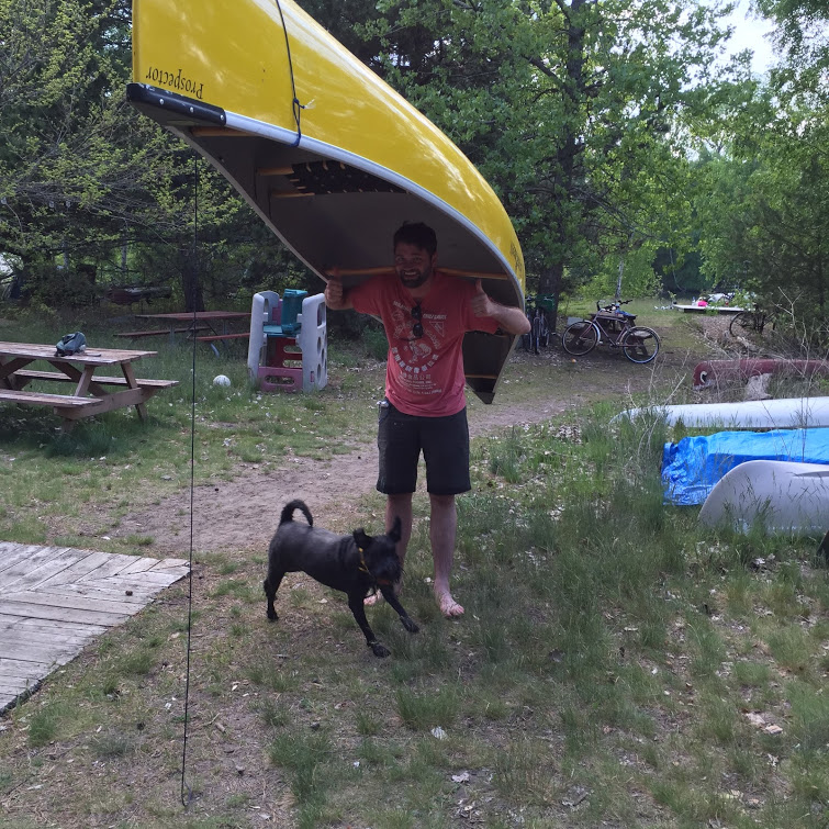 Here I am with Hubble at the Marina, Donut is just across long pond.