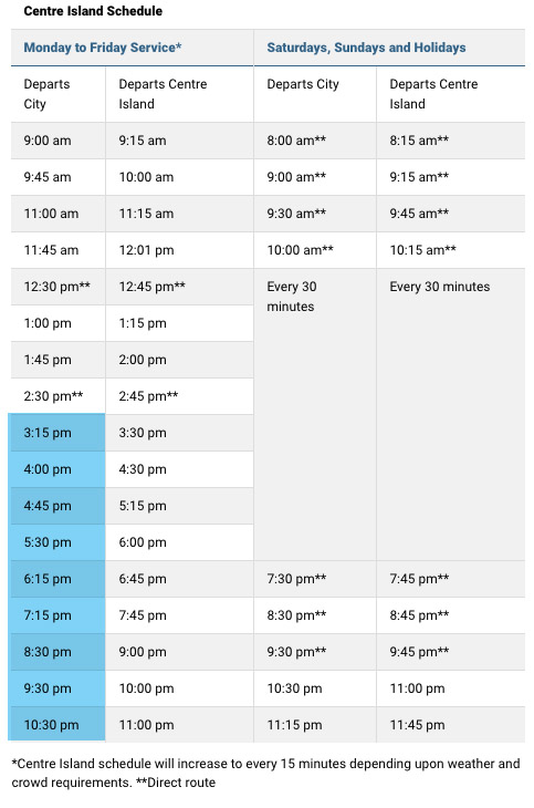 Click Here for Online ferry schedule