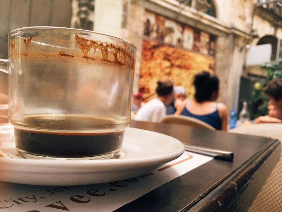 Coffee is my jam. I started working in coffee right out of high school, and it's been a pretty central part of my life ever since. Experiencing cafe culture around the world is one of my favorite pastimes. Sipping this Arabic coffee in Jerusalem is top of the charts: cardamom and ancient streets, amiright?
