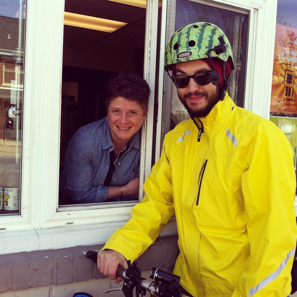 First customer at the walk-up window