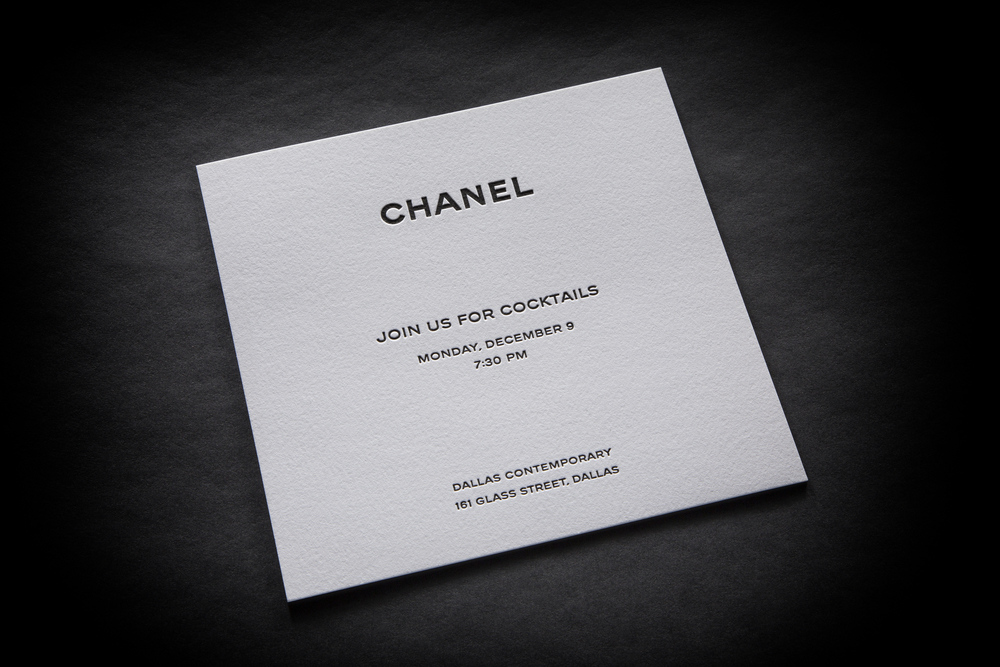 CHANEL Fashion show invitation and leaflet - Embossing, Hot Stamping,  Invitation