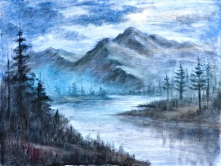 oil painting glorious mountain river shirley anderson 2011.jpg