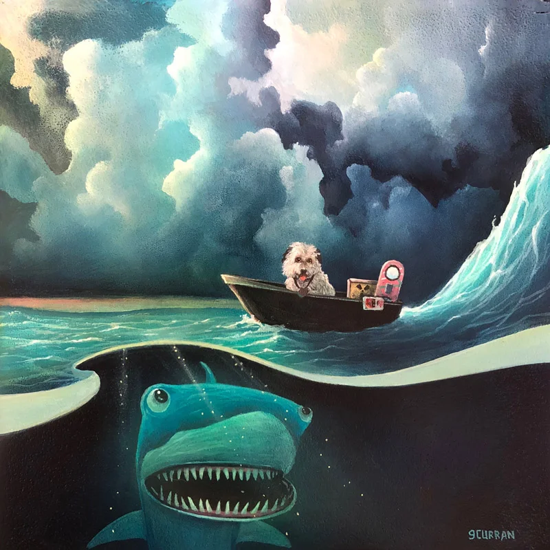 Jaws 19 7.5 x 7.5 inches Acrylic on wood 2017