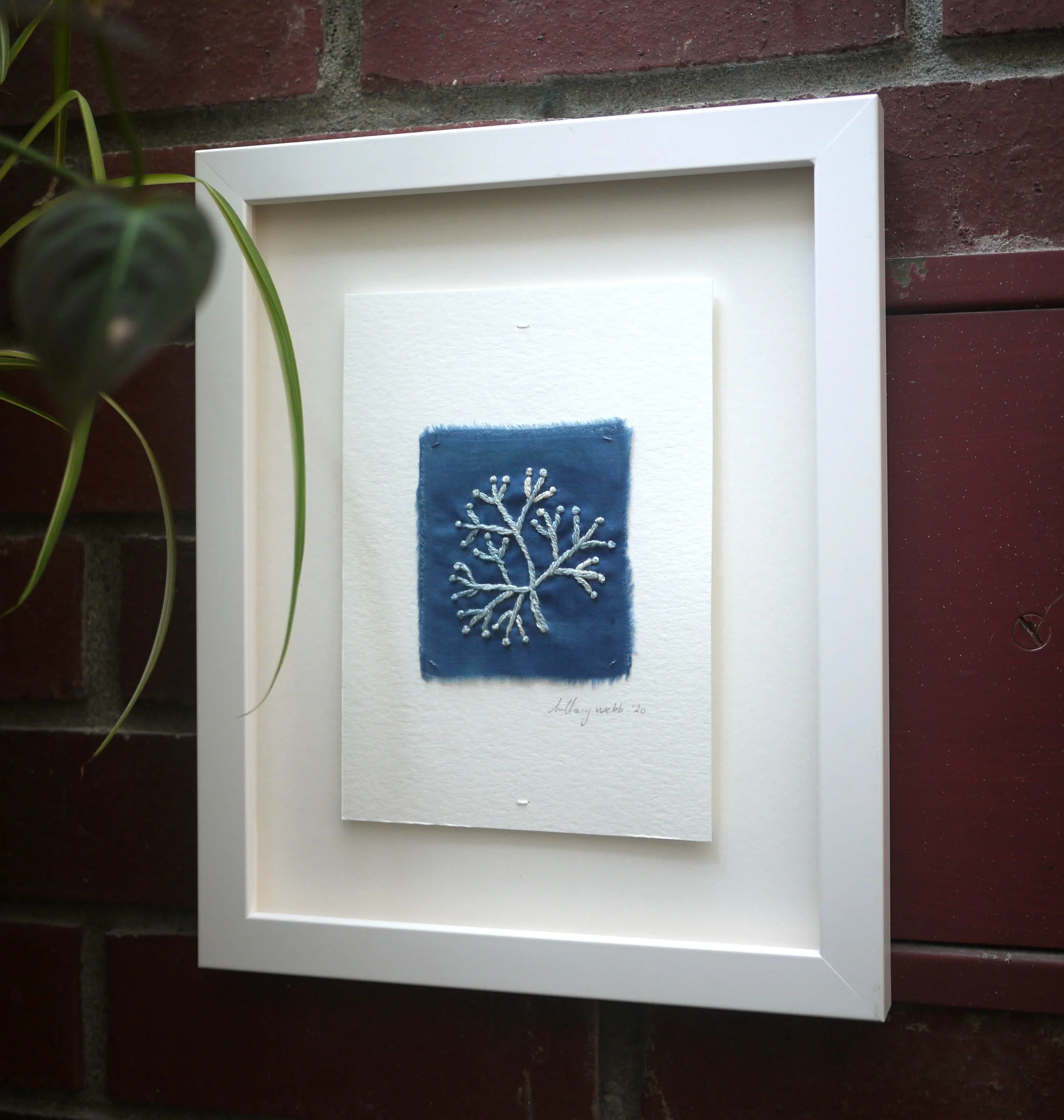  Coral embroidery on indigo dyed fabric (not for sale) 