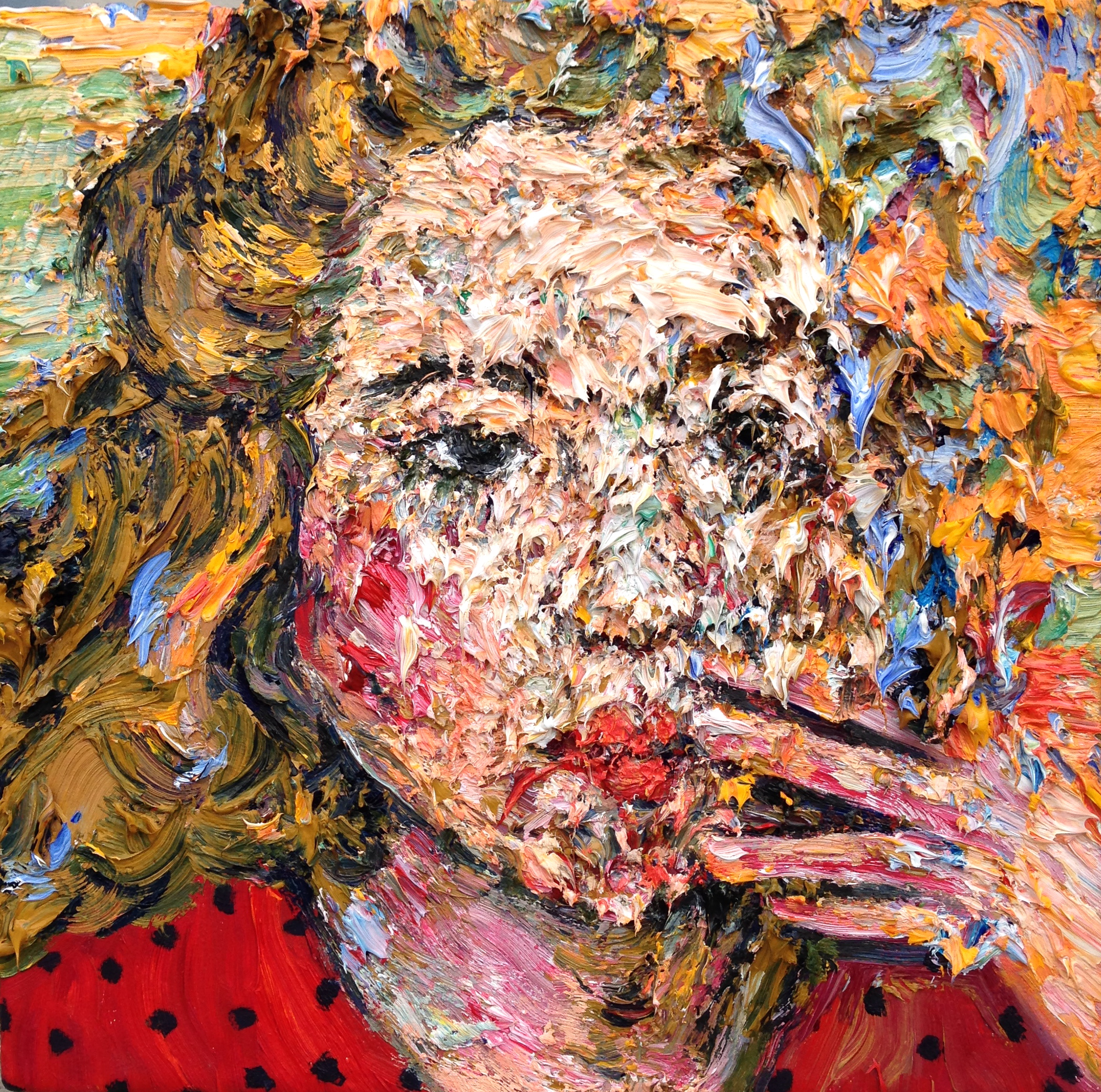   Raspberry, &nbsp;2014  oil on wood  9x9" 