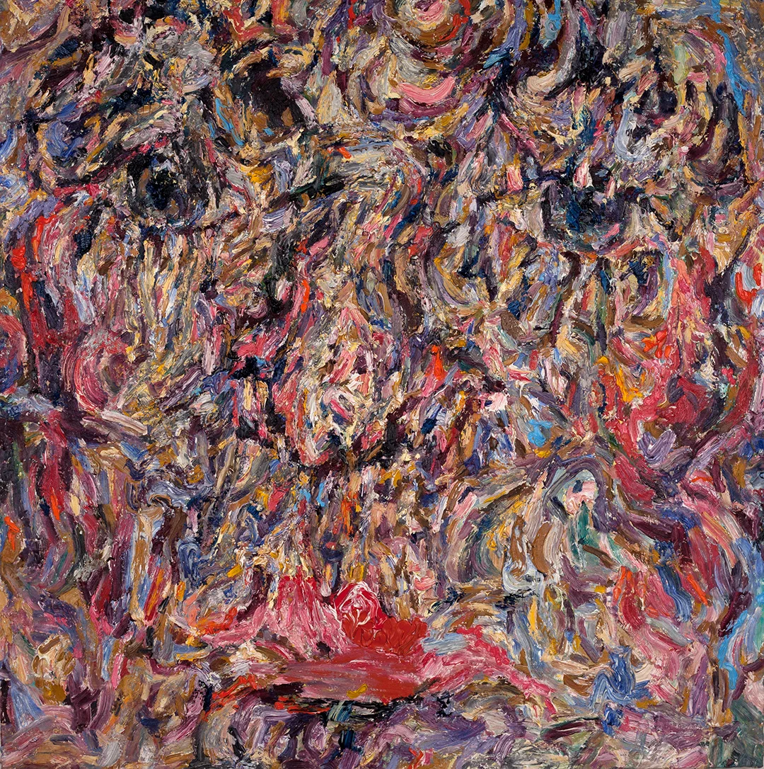   Hollow Sky,&nbsp; 2015  Oil and plaster on wood  48x48" 