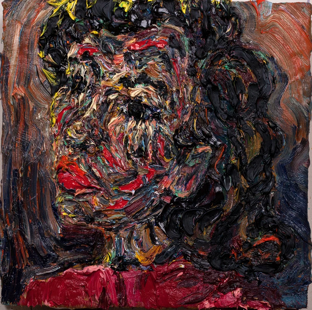   Downtown,&nbsp; 2015  Oil and plaster on wood  12x12" 