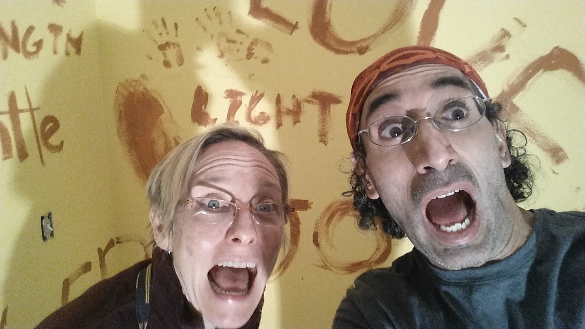 Setting intention as we paint Erez's study room. 2014