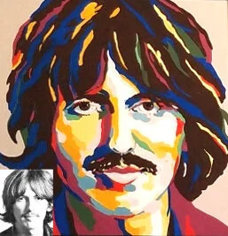Commission Example: George Harrison; This is an example of my PANTONE style in acrylic.