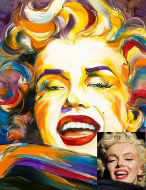 Style Example: Dear MM; This is an example of my RIBBONS OF COLOR style in oil.