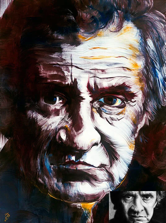 Commission Example: Cash; This is an example of my RIBBONS OF COLOR style in oil.