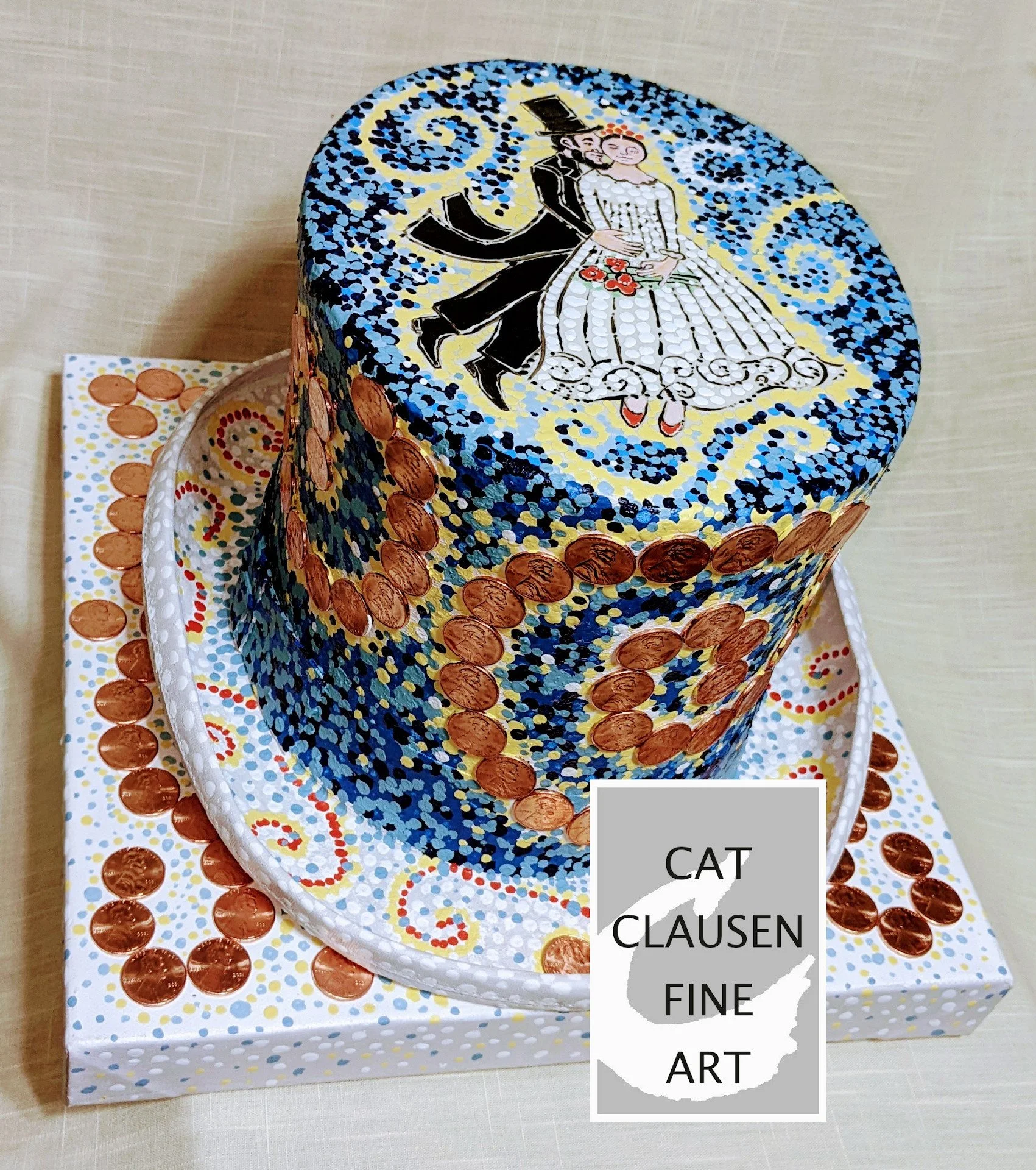 Lincoln Top Hat, Bride and Groom