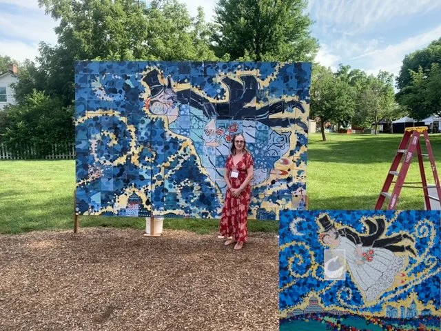 My painting image was used to create this mural, which was painted one small square at a time,  by children of all ages at the Naperville Fine Art and Artisan Fair, June 25-26, 2022.