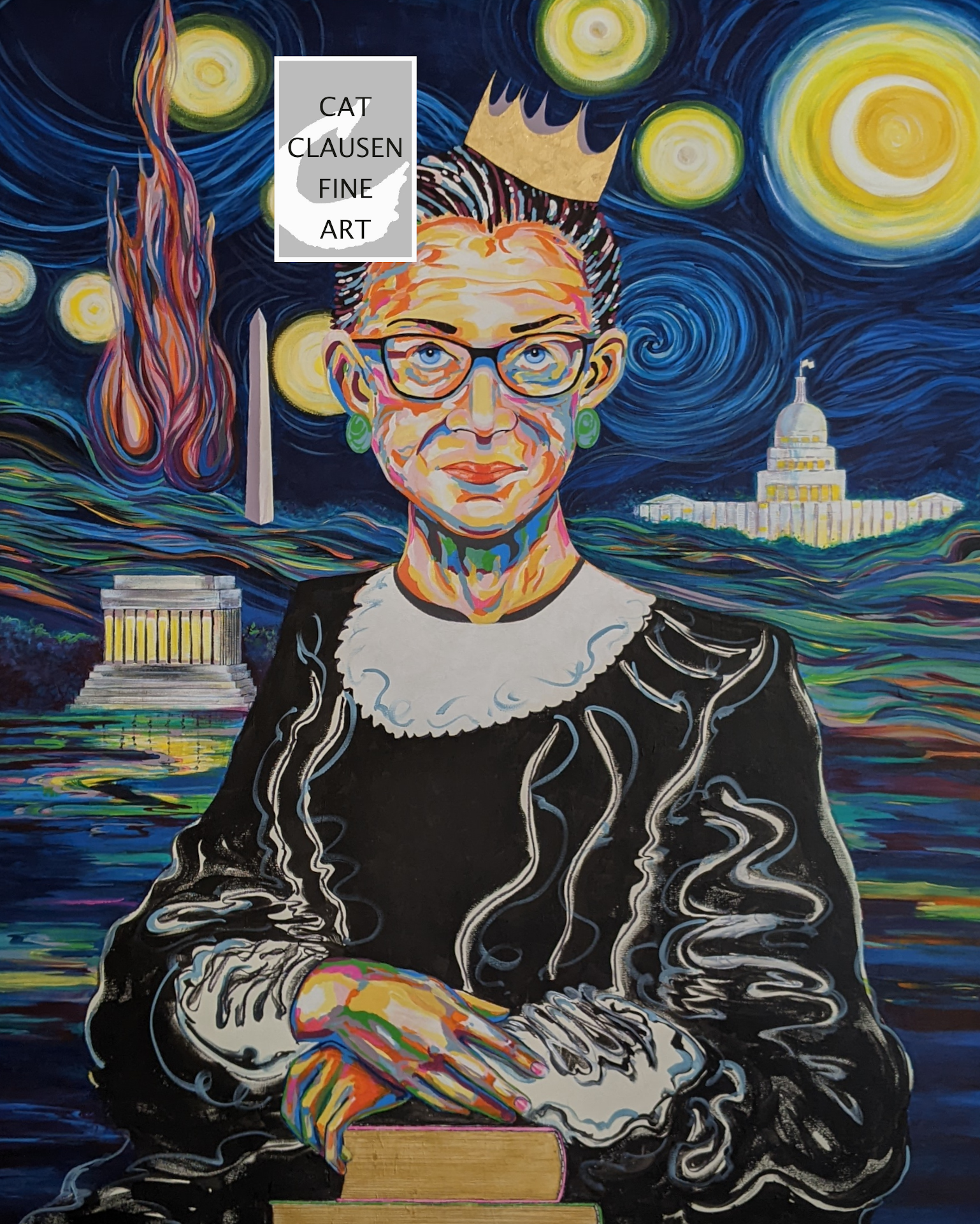 I just finished this piece, Aug. 18. See more detailed images on my PRINTS or LINCOLN AND OTHER ICONS PAINGINGS page