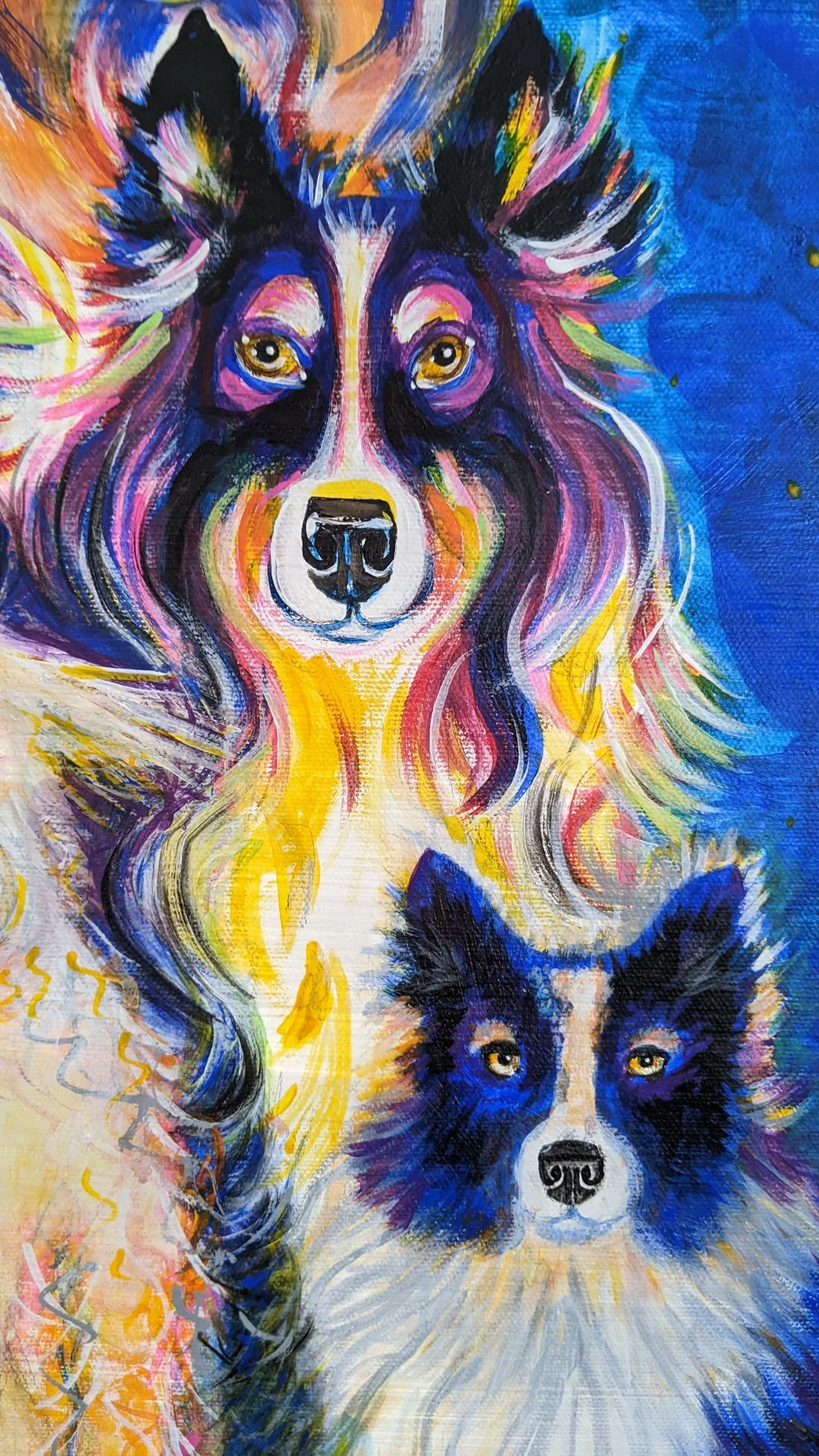 EXAMPLE: Pet Portrait, Detail, Acrylic on Canvas