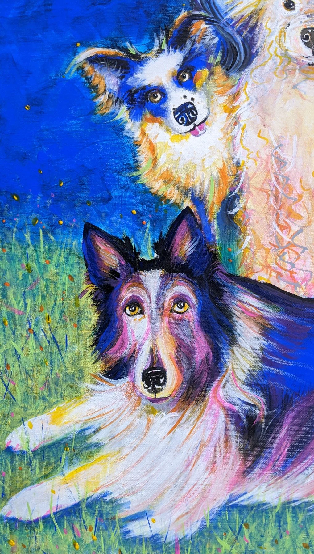 EXAMPLE: Pet Portrait, Detail, Acrylic on Canvas