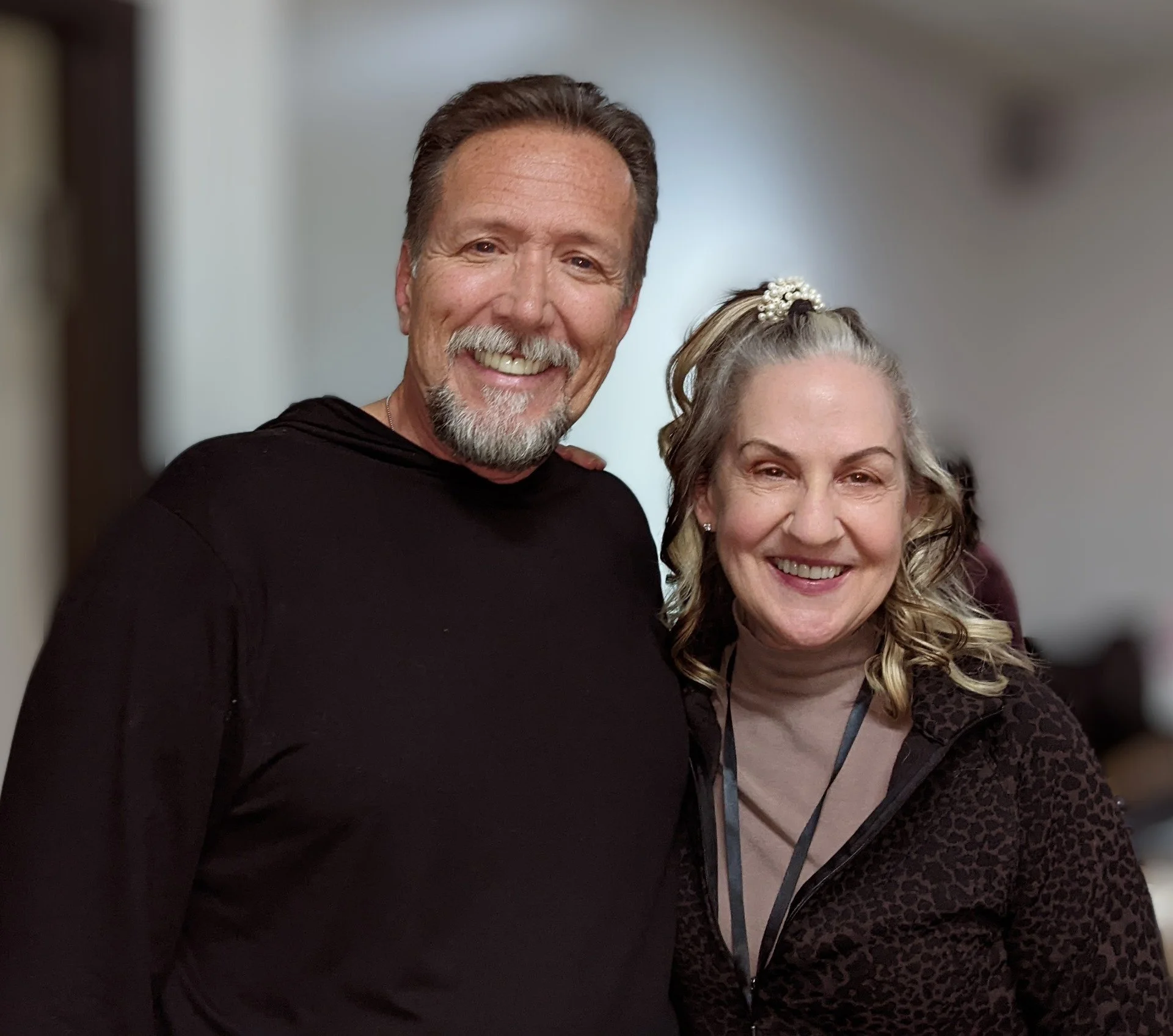 Actor, comedian and portrait painter, Walt Willy pictured here with Cat Clausen.