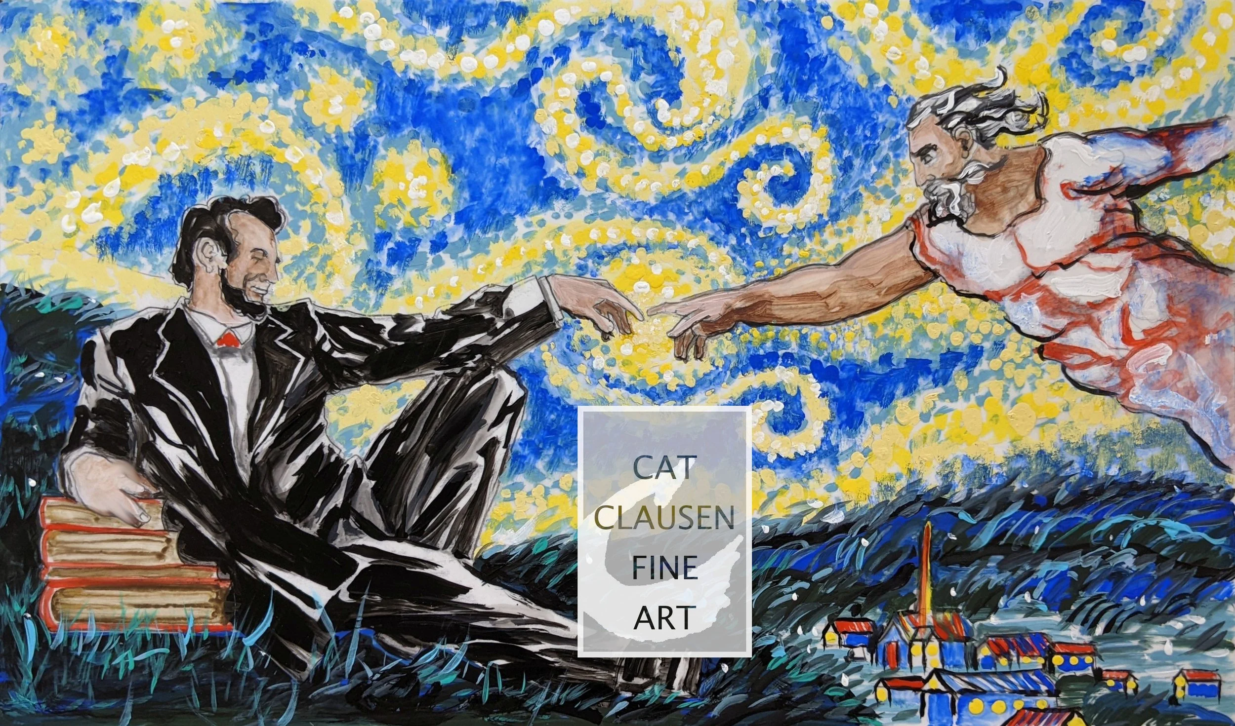 Small color preliminary for LINCOLN: Homage to Michelangelo and Van Gogh, Stillness, 