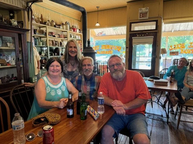 Here I am in Council Hill Station, IL with brother, Steve (the male version of me-lol), husband, Mark (in red), and my sister in Love, Darlene