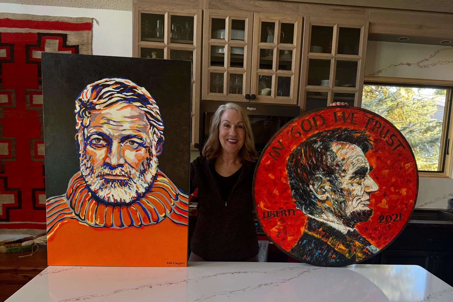 Between Two Gentlemen. I am ready to head to the UPS Store to ship these two pieces to their new homes.