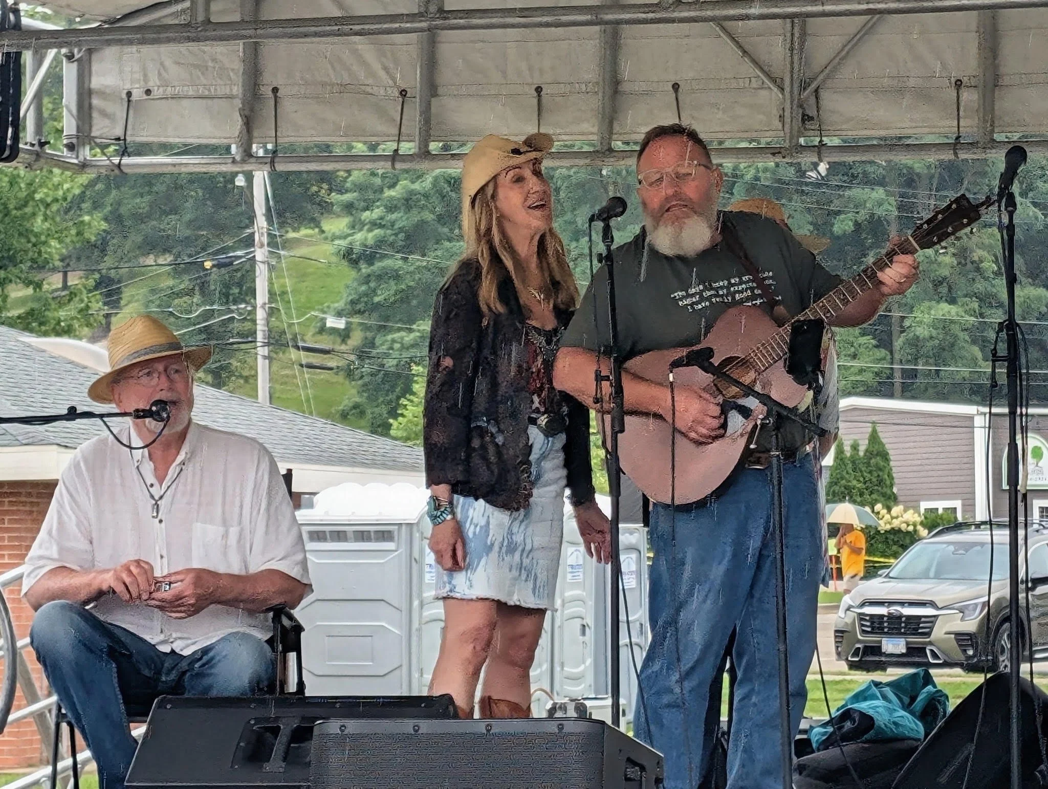 Singing with my husband Mark on guitar and L.A. Seuss on harmonica, 8.29.2026 at Corn Boil Festival, Galena, IL