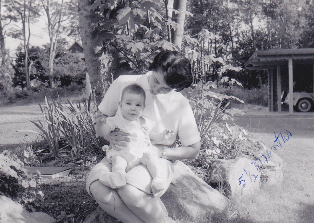 My mother and me at 5.5 months of age, 1957.