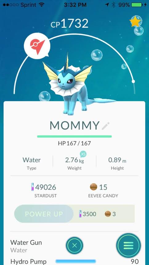 Meet Vaporeon. It is a water based Pokemon that should not be taken lightly. This guy can wreak havoc on you Pokemon if you decide to fight it at a gym. Photo by Alameda Bail Bonds in Tulsa
