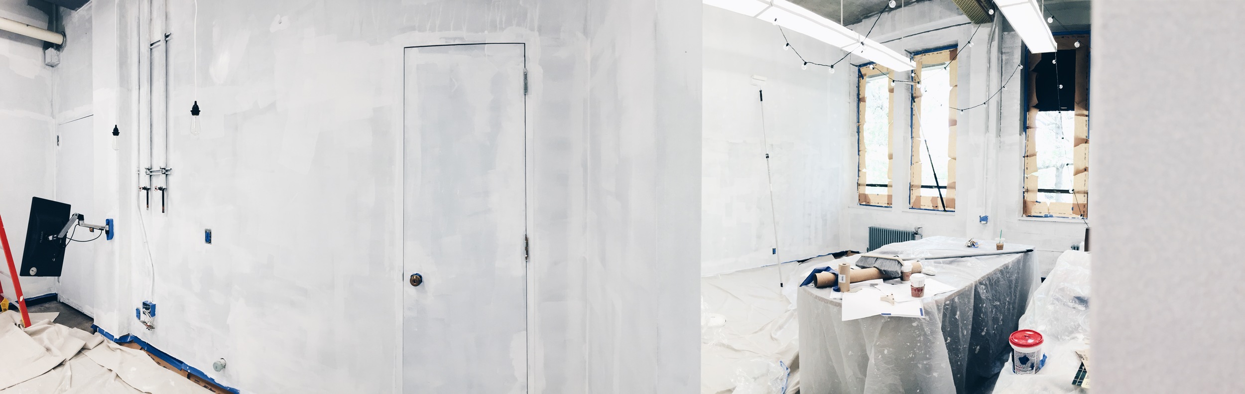 The olive gray is gone-zo—finished priming.