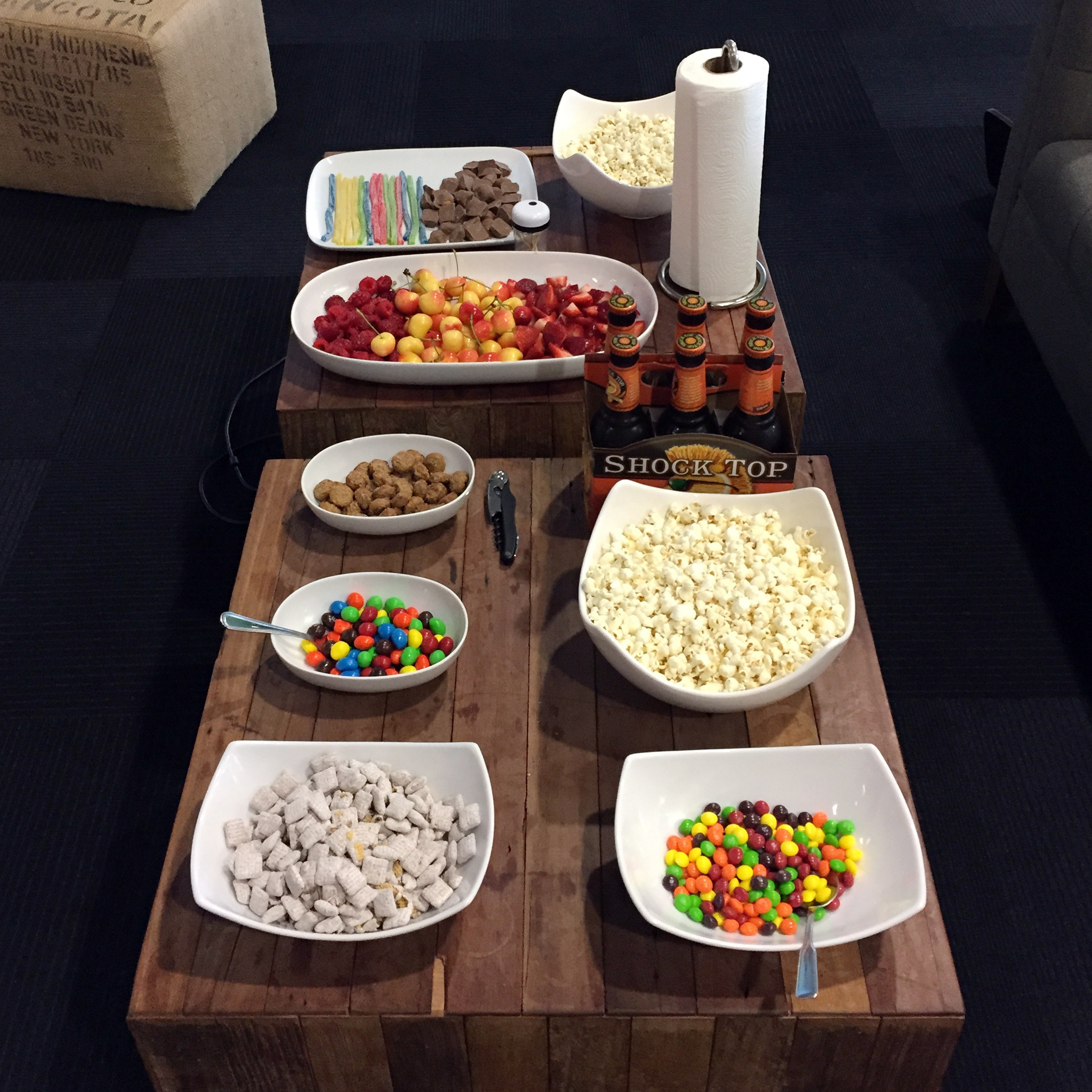 The snack spread. 