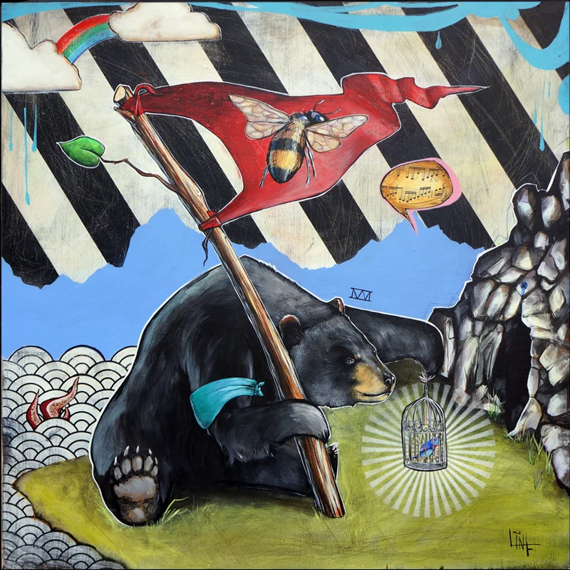 Bear with bee Flag.jpg