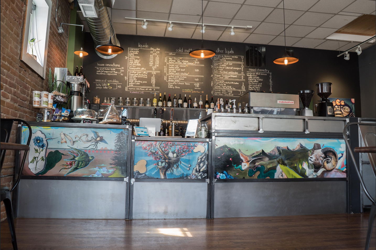 Cafe counter artwork